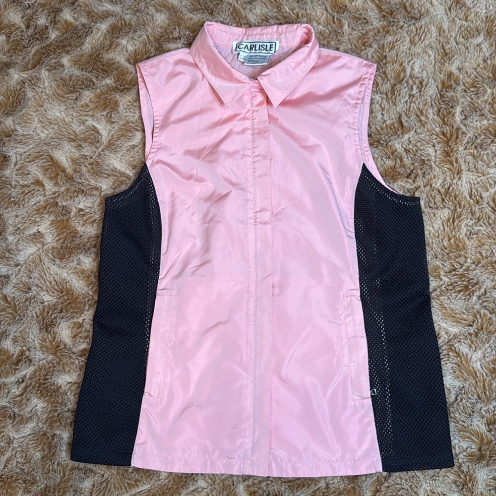 CARLISLE Pink and Black Sleeveless Vest SIZE 12